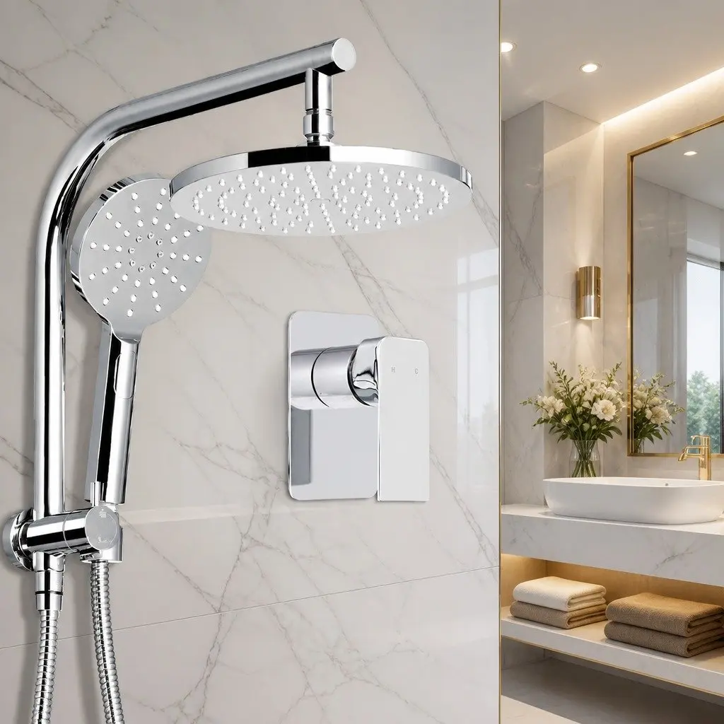 9" Chrome Shower Head Set with Handheld Convenience