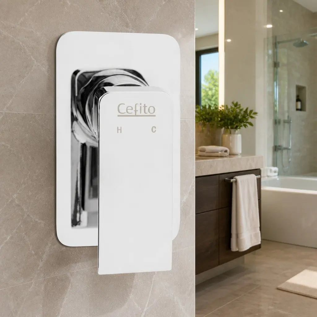 Shower Mixer Tap Wall Bath Brass Chrome Basin Hot Cold Water Bathroom Ceramic