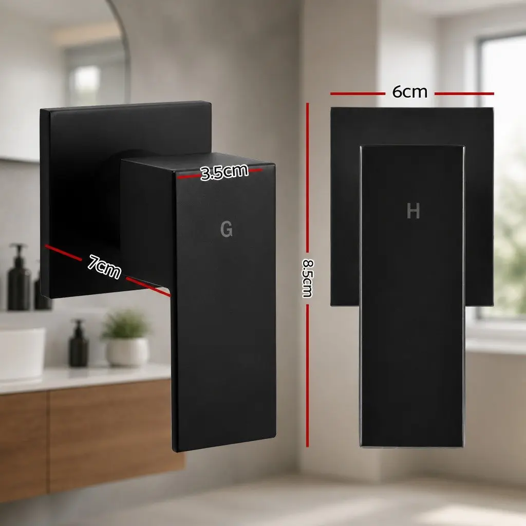 Shower Twins Tap Wall Bath Taps Matte Black Hot Cold Basin Bathroom Mixer Brass