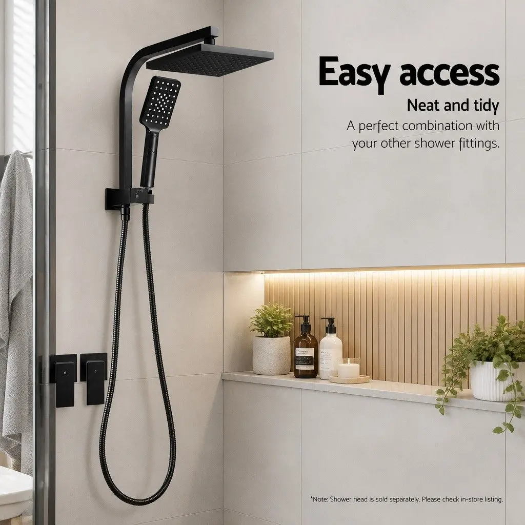Shower Twins Tap Wall Bath Taps Matte Black Hot Cold Basin Bathroom Mixer Brass