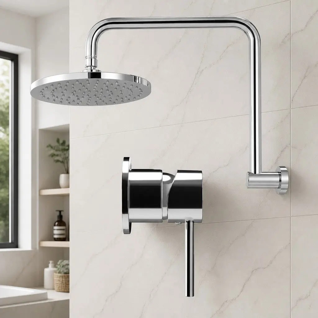 8" Rainfall Shower Head and Wall Mixer Taps