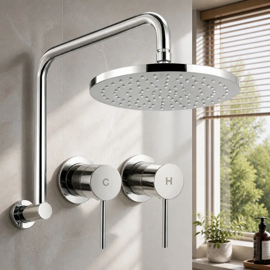 9 Inch Overhead Rain Shower Head with Handheld Option