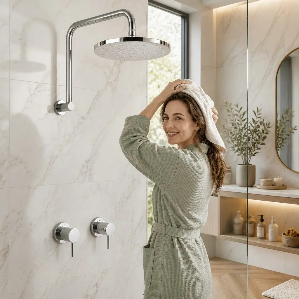 9 Inch Overhead Rain Shower Head with Handheld Option
