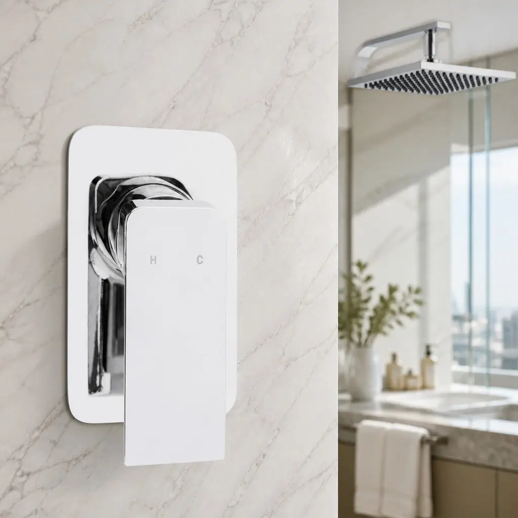 8 Inch Chrome Rain Shower Head and Mixer Tap Set