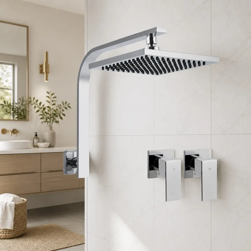 8-Inch Rain Shower Head and Tap Set