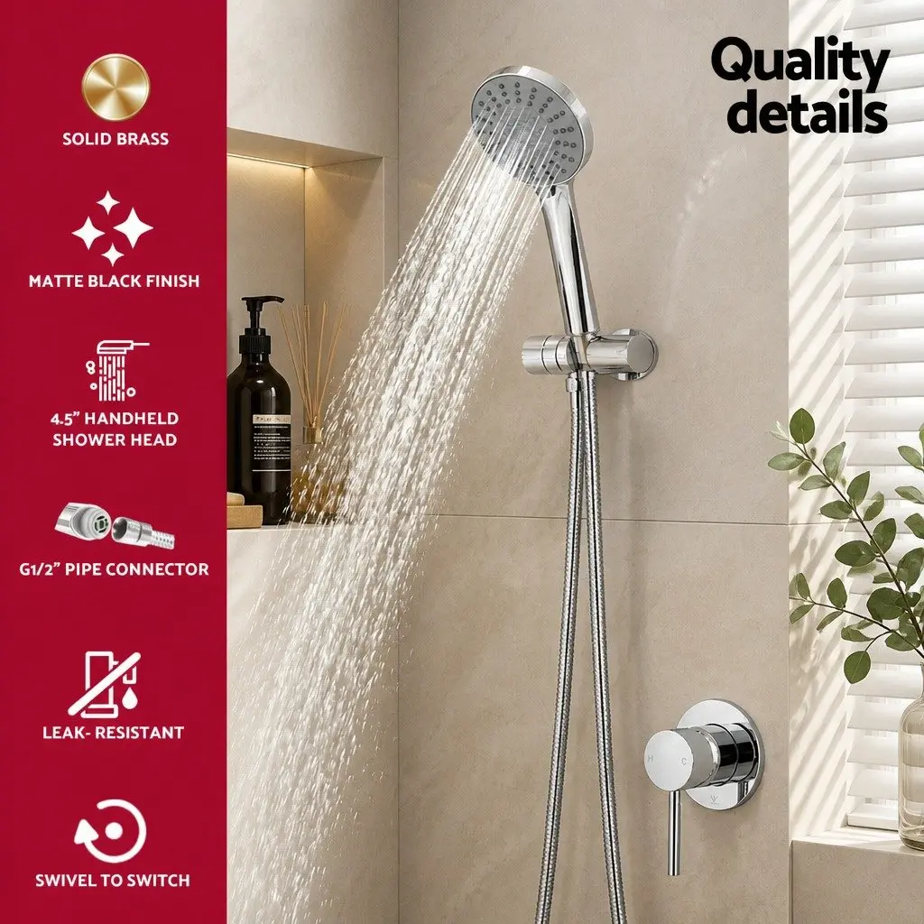 4.5" Chrome Handheld Shower Head for Comfort