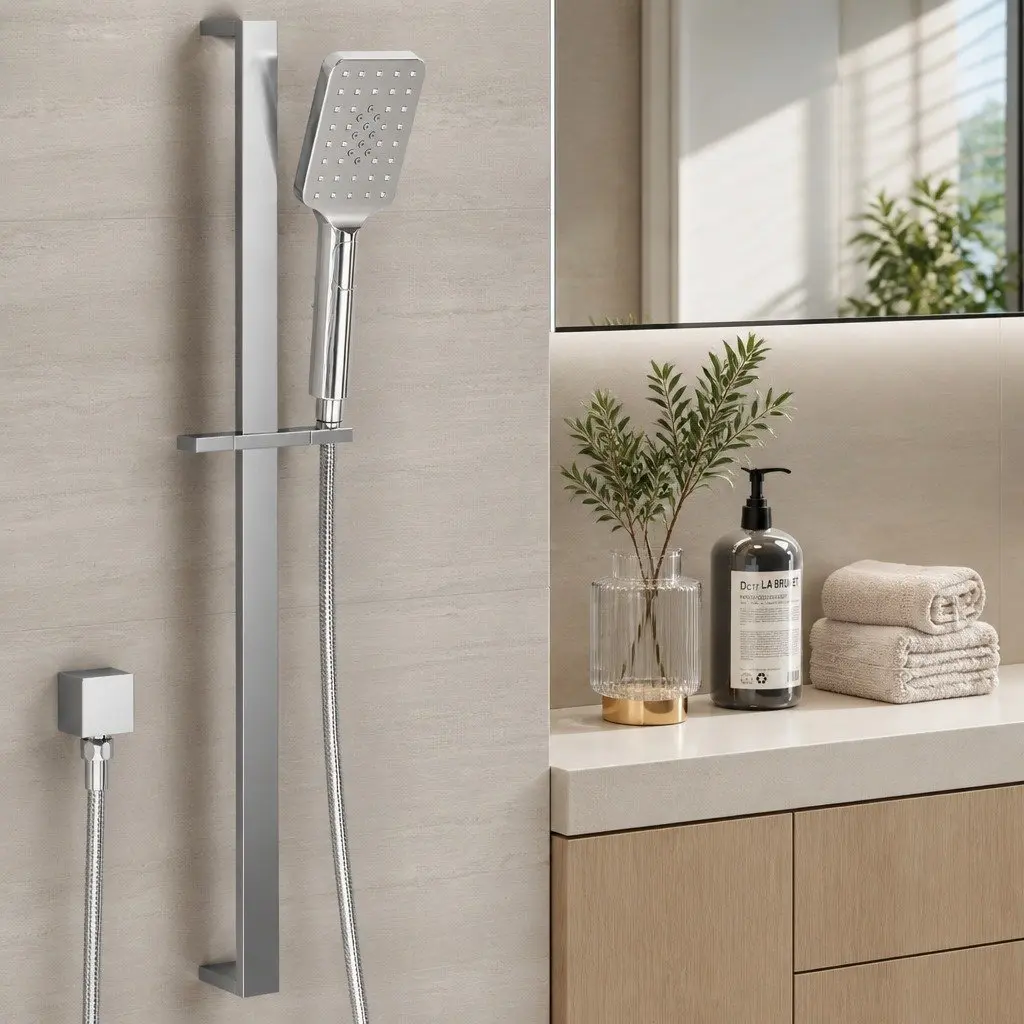 Handheld Shower Head 3.1 inch High Pressure Silver Spray Showerhead Adjustable
