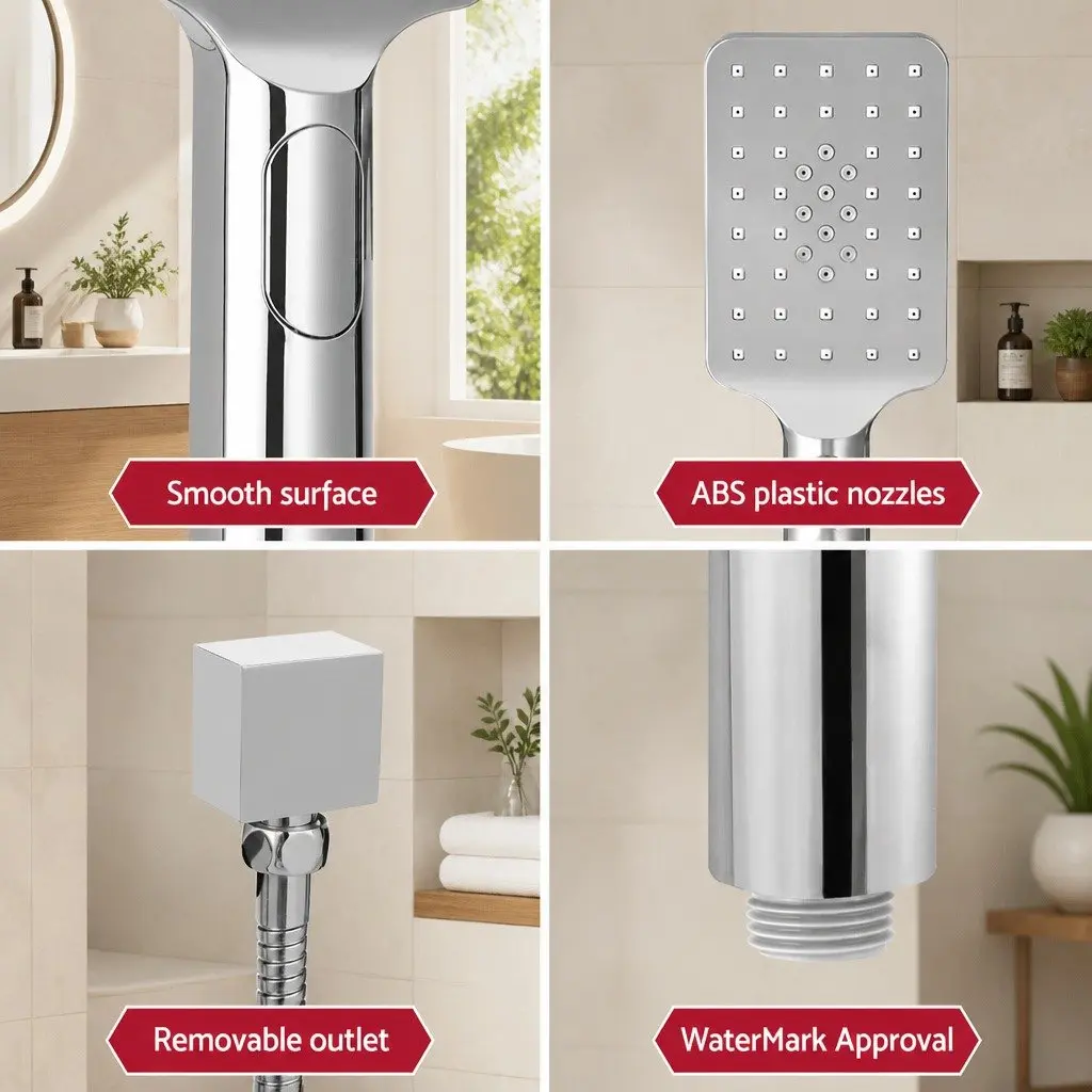 Handheld Shower Head 3.1 inch High Pressure Silver Spray Showerhead Adjustable