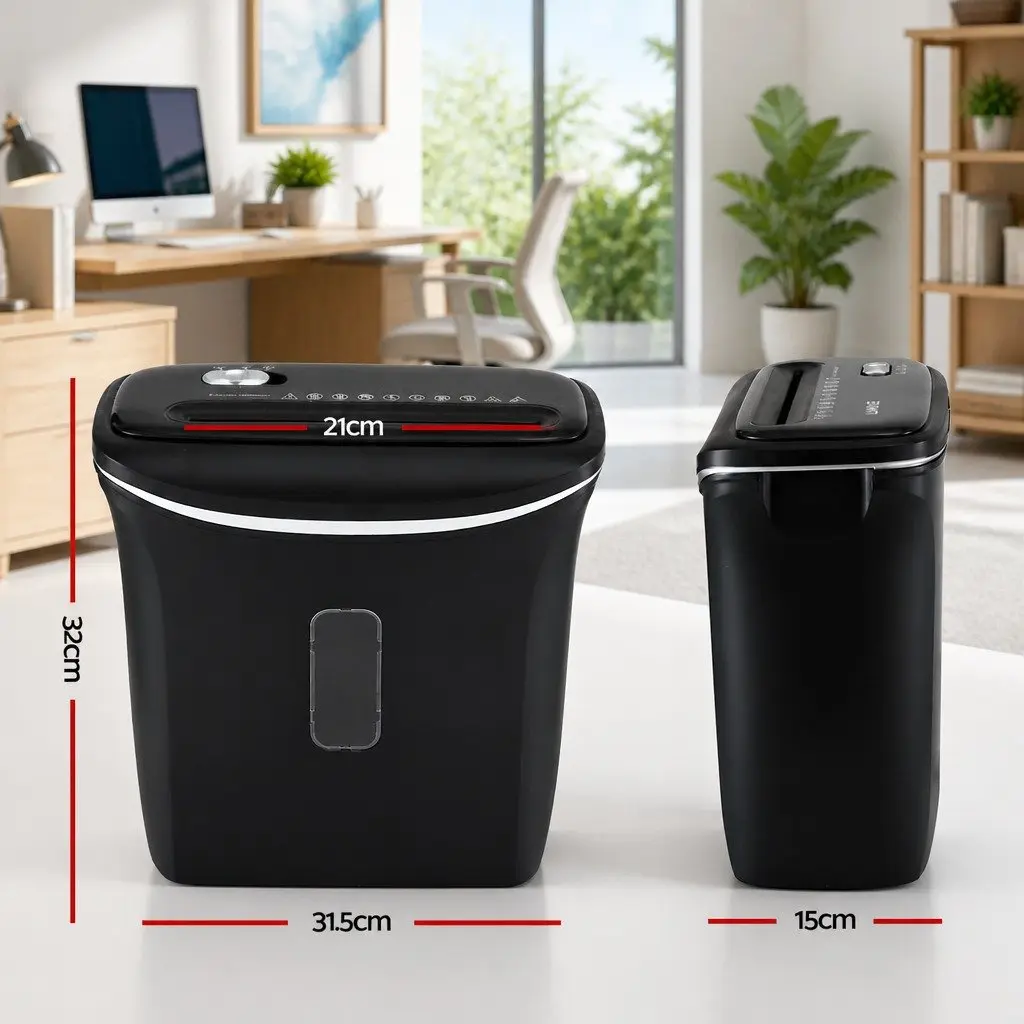 Cross-Cut Paper Shredder 8-Sheet 12L Bin Black Home Office Credit Card Shredder