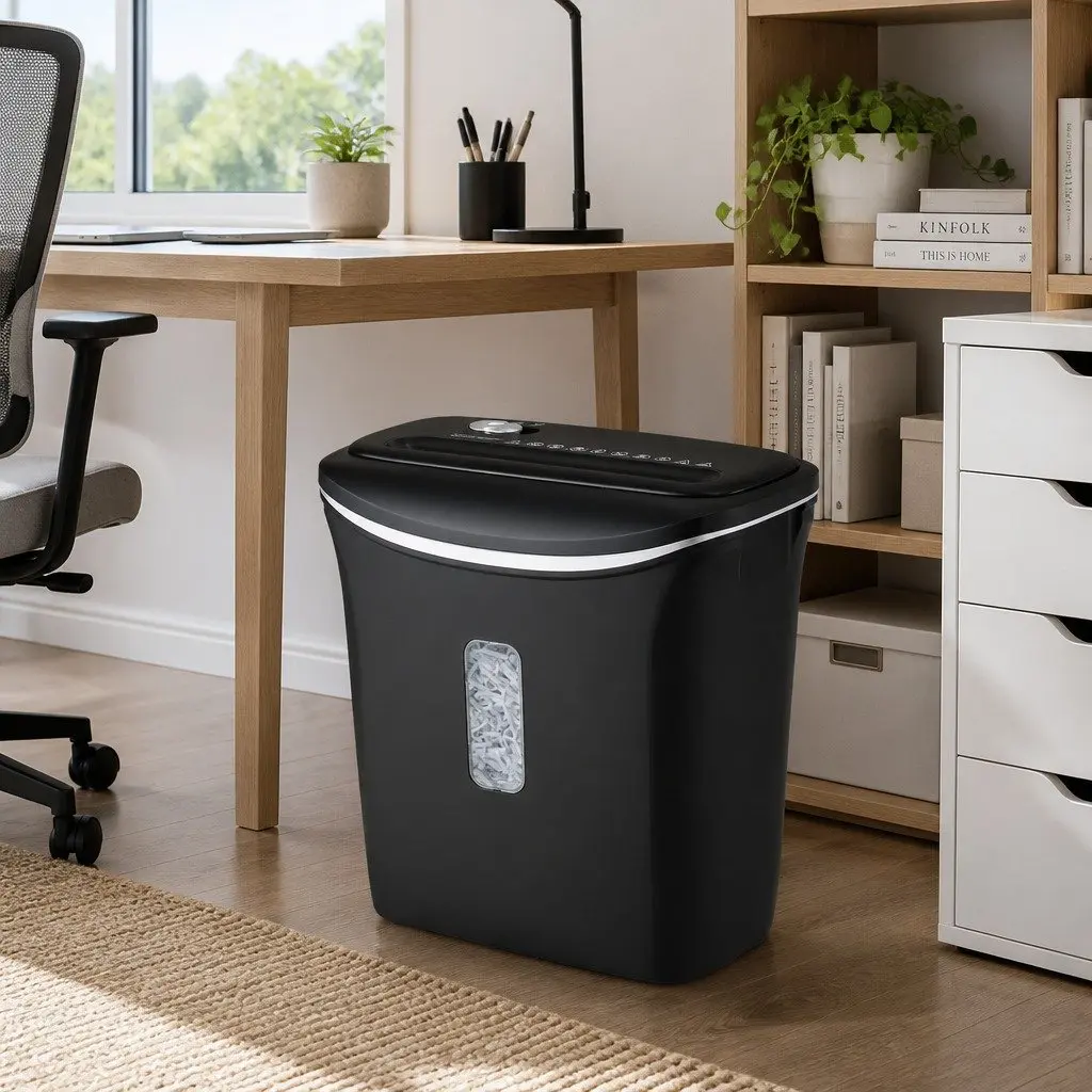 Cross-Cut Paper Shredder 8-Sheet 12L Bin Black Home Office Credit Card Shredder