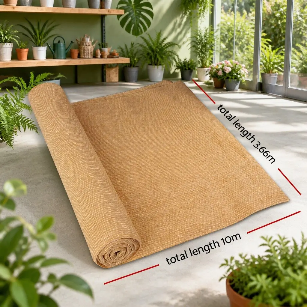 Shade Cloth 70% UV Block 3.66m x 10m Beige Garden Greenhouse Shadecloth