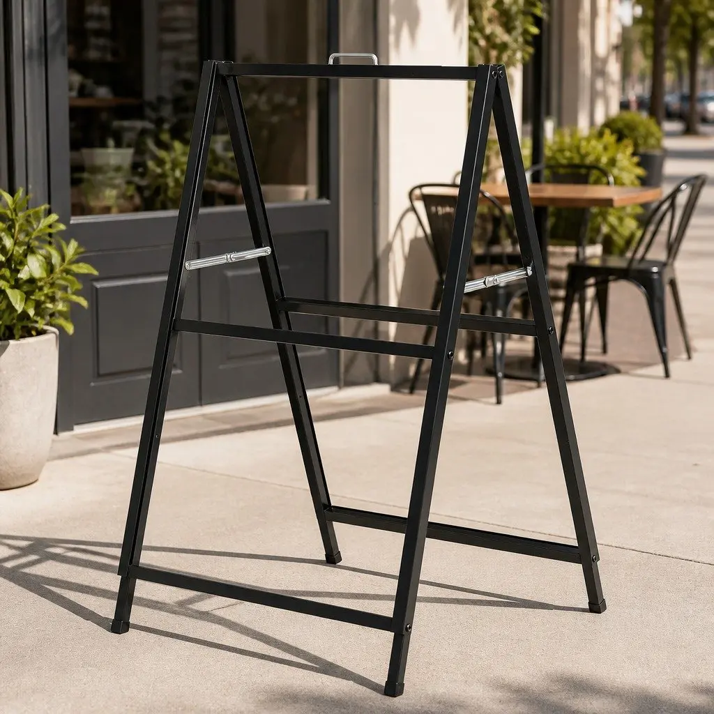 A1 Frame Sign Stand Double Sided Outdoor Advertising Display Board Black 60cm W x 62cm D x 96cm H
