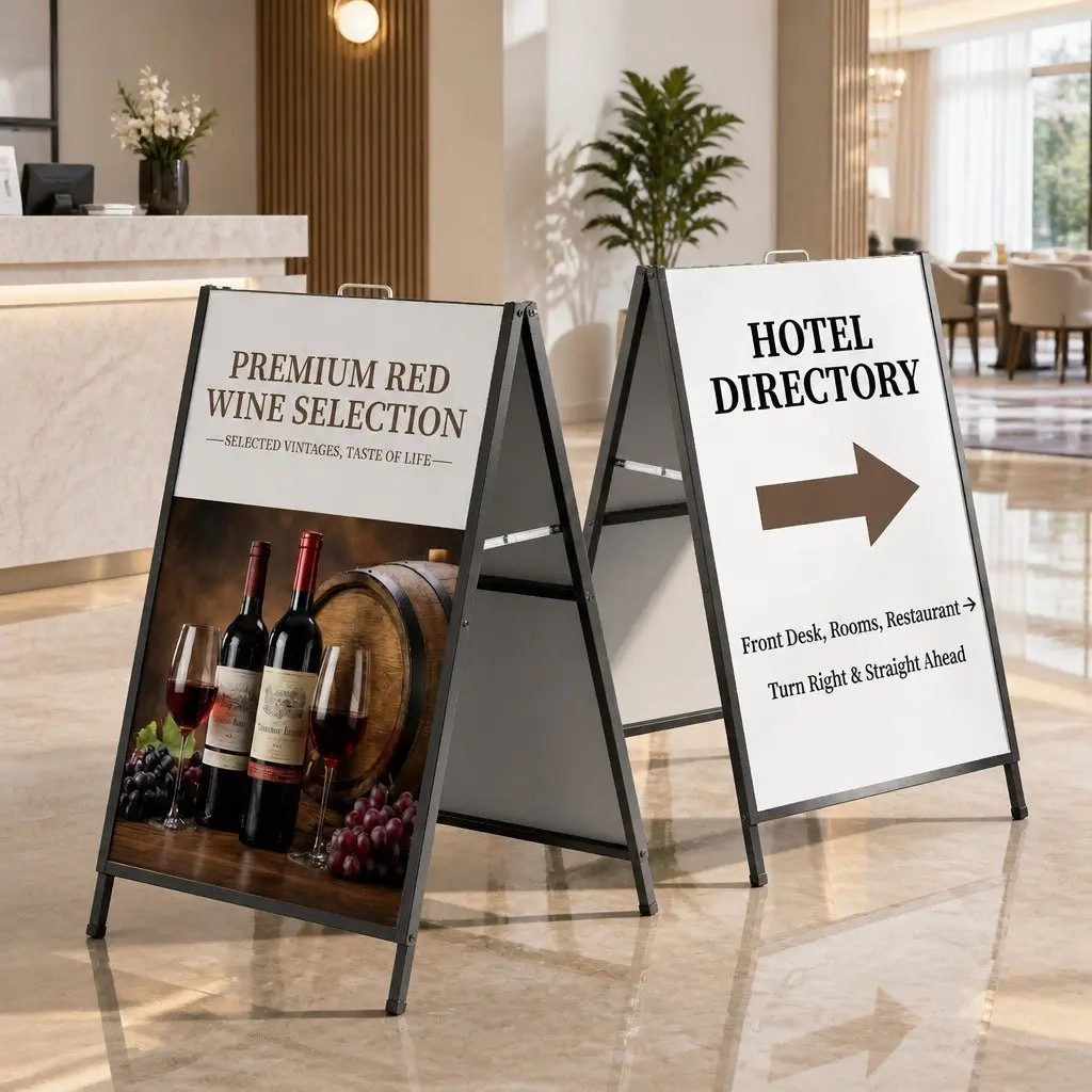 A1 Frame Sign Stand Double Sided Outdoor Advertising Display Board Black 60cm W x 62cm D x 96cm H