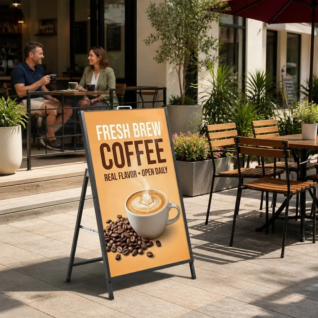 A1 Frame Sign Stand Outdoor Advertising Single Sided Black 60cm x 43cm x 96cm