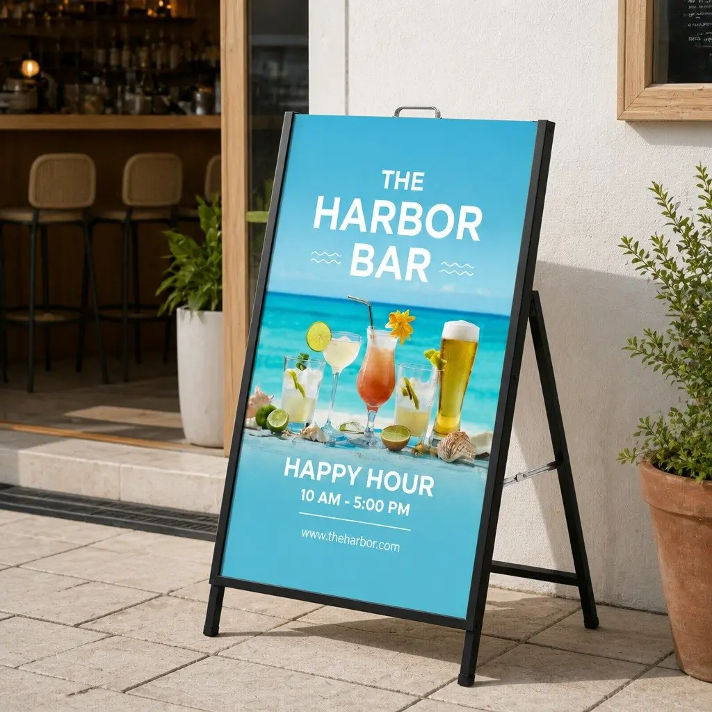 A1 Frame Sign Stand Outdoor Advertising Single Sided Black 60cm x 43cm x 96cm
