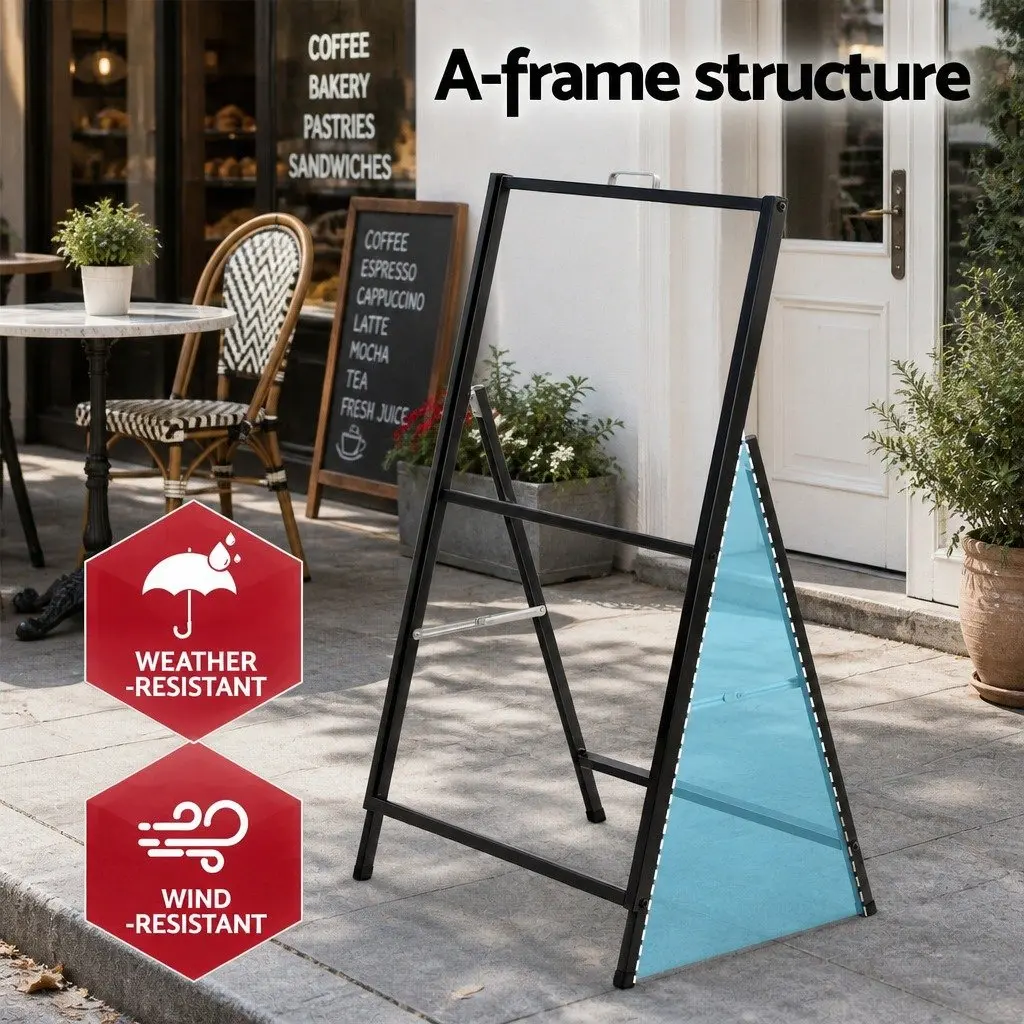 A1 Frame Sign Stand Outdoor Advertising Single Sided Black 60cm x 43cm x 96cm