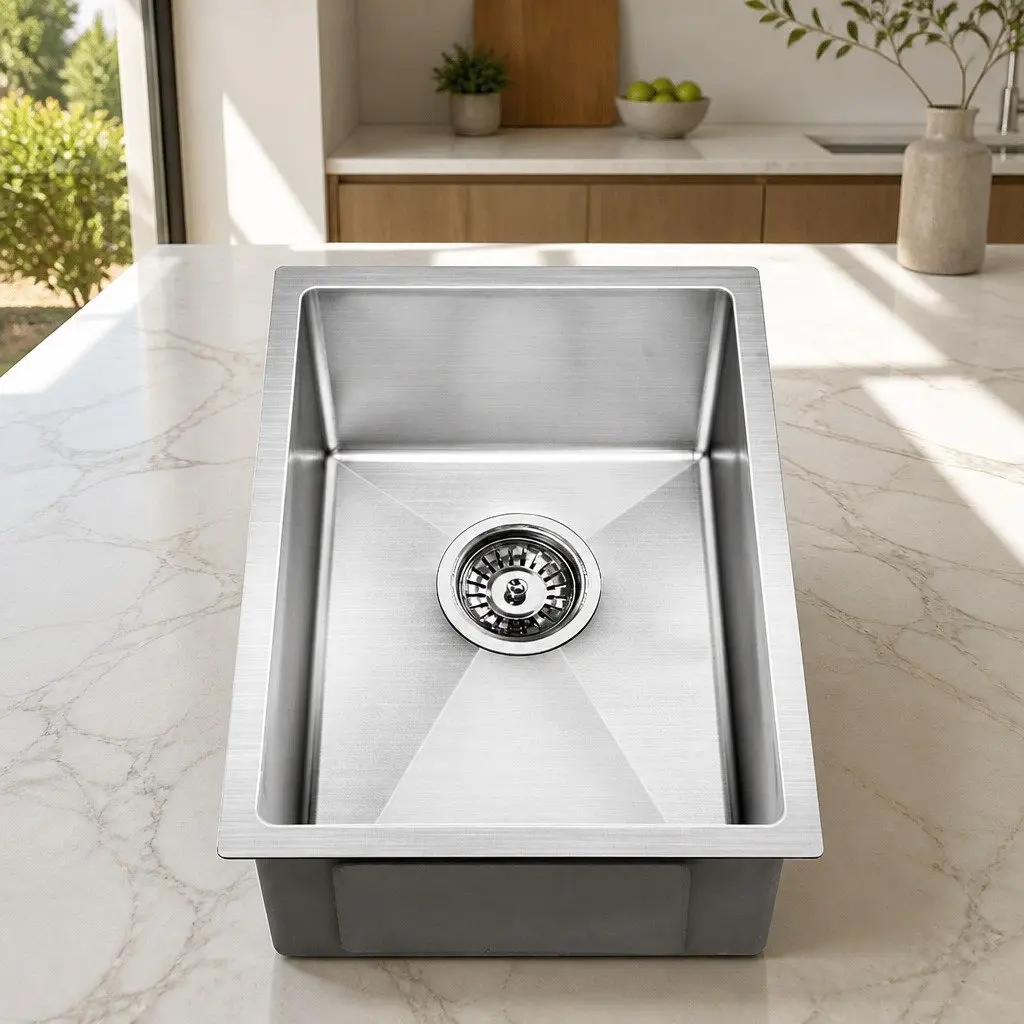 Stainless Steel Kitchen Sink 44x34cm Single Bowl Nano Basin Drop-in Undermount