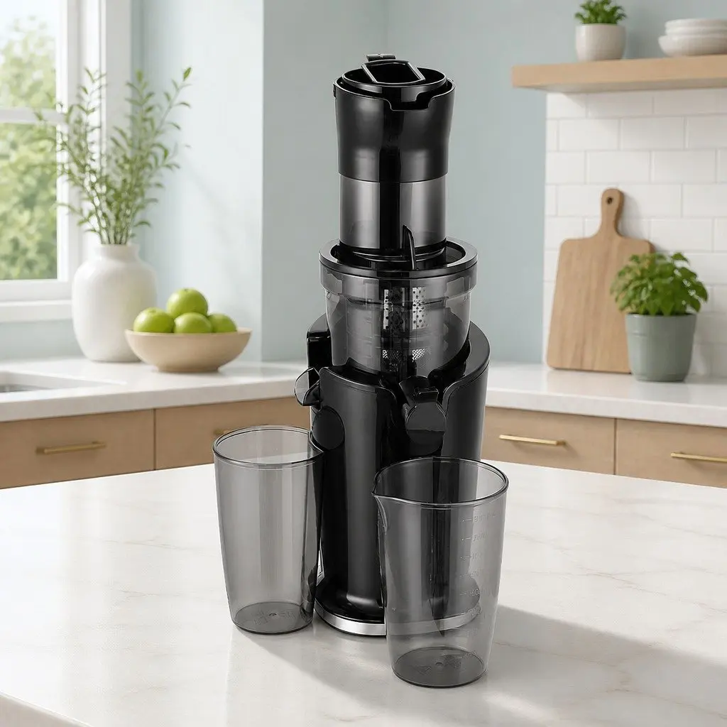 Cold Press Slow Juicer Juice Extractor 200W Low Speed Masticating Auger Black