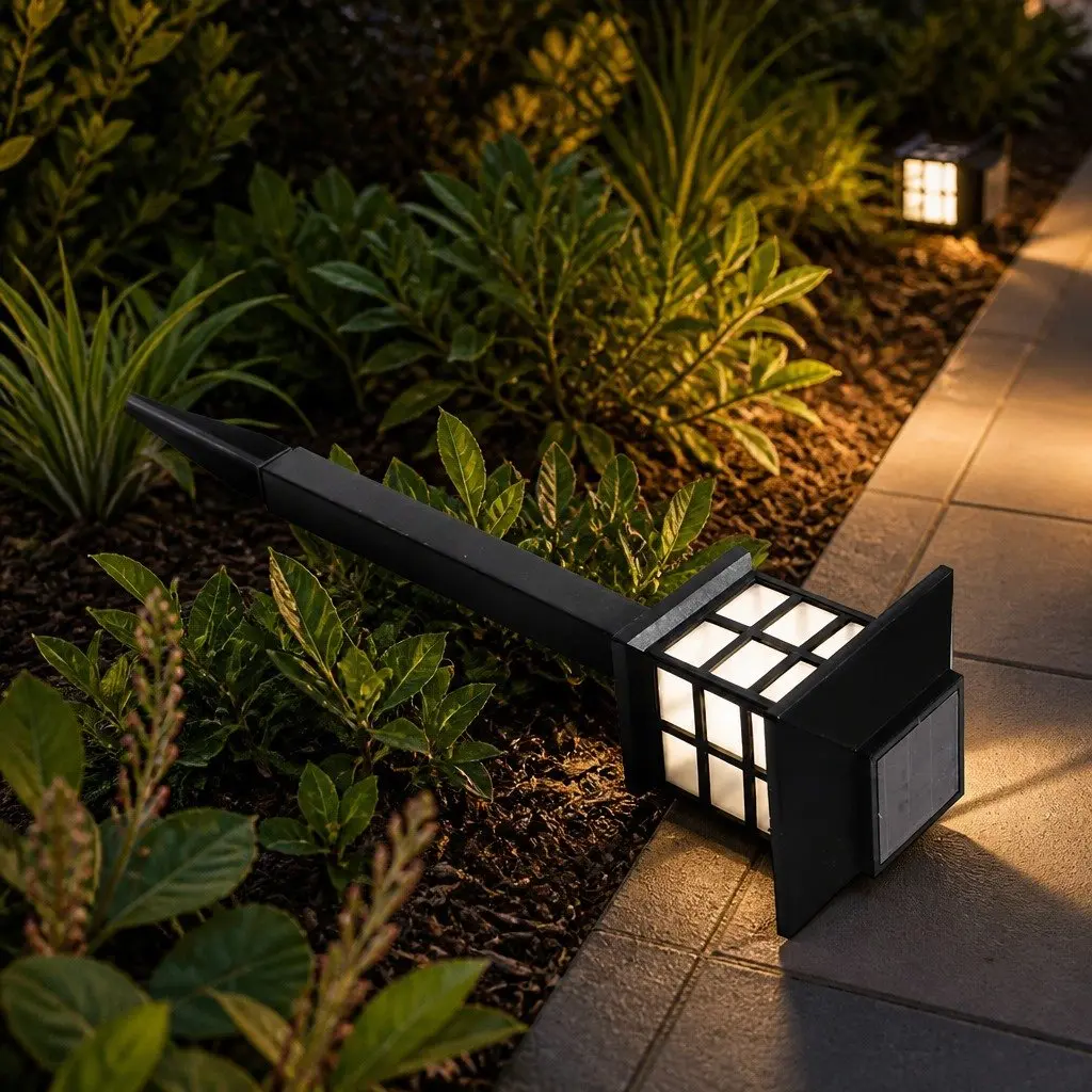 Solar Powered Garden Landscape Lights 12 LED Set Outdoor Patio Pathway Lighting