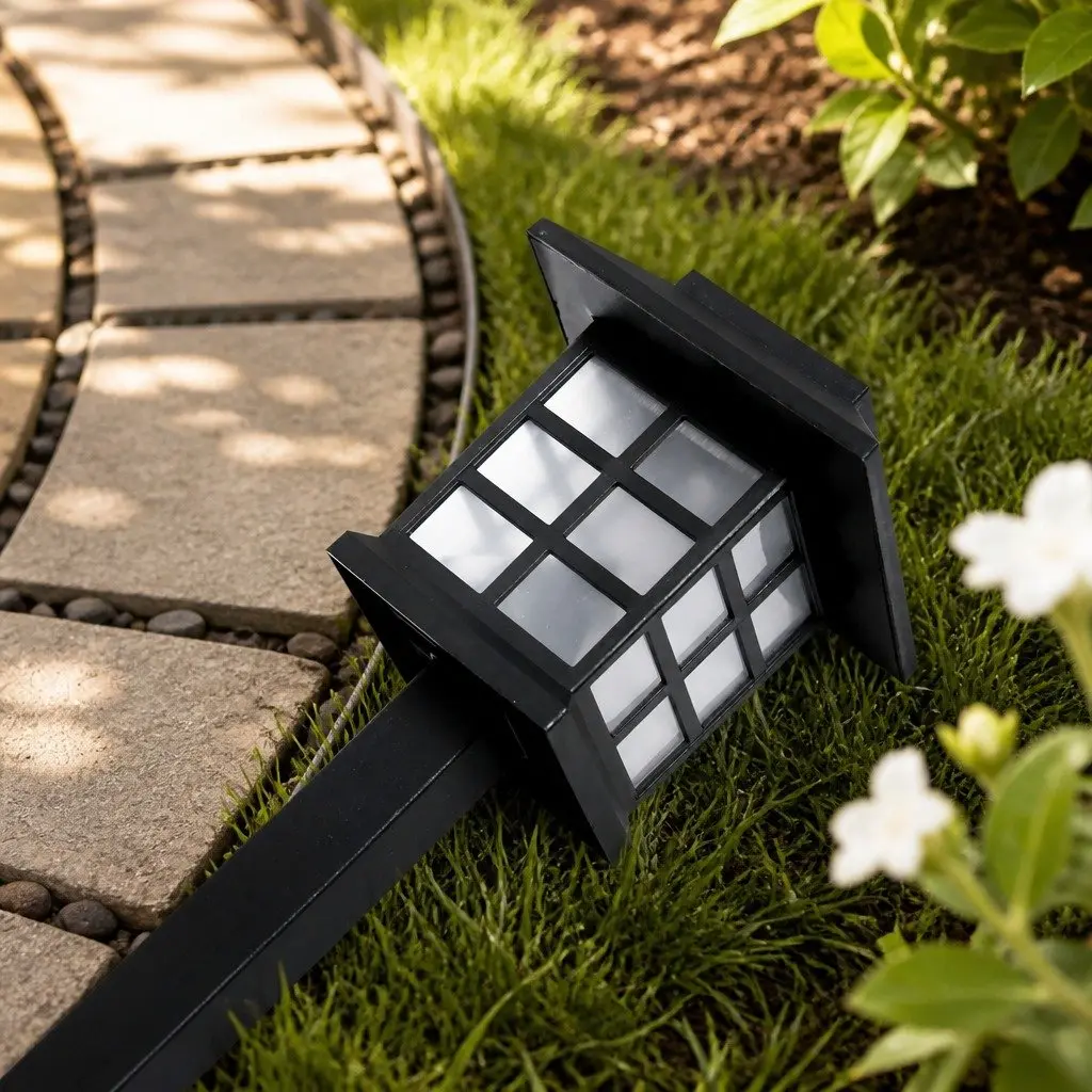 Solar Powered Garden Landscape Lights 12 LED Set Outdoor Patio Pathway Lighting