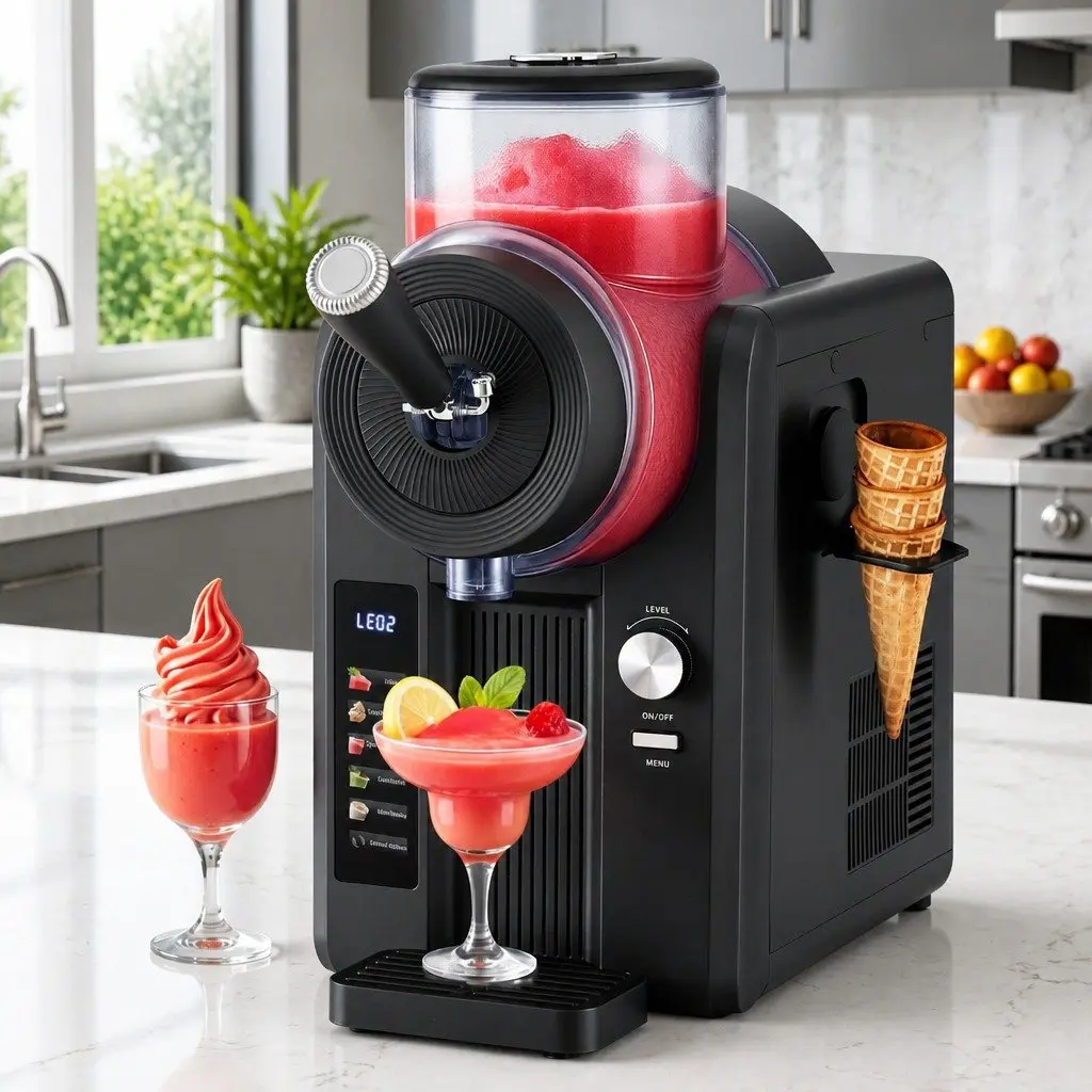 Slushie Machine Ice Cream Maker 2L Black for Frozen Smoothies Milkshakes