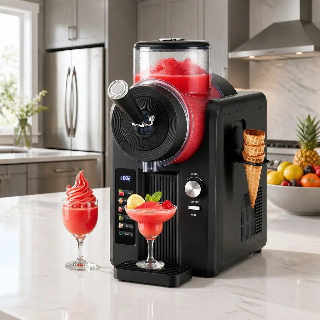Slushie Machine Ice Cream Maker 2L Black for Frozen Smoothies Milkshakes