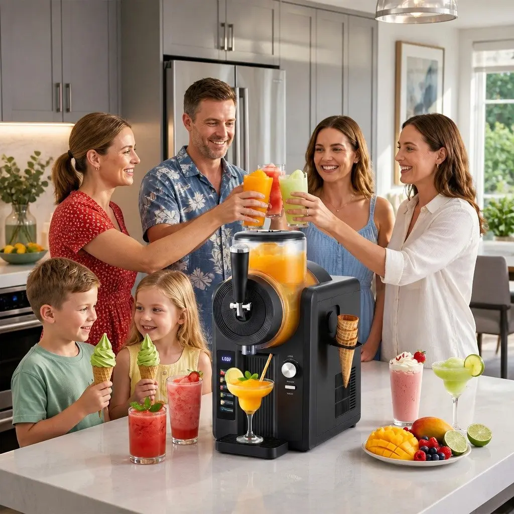 Slushie Machine Ice Cream Maker 2L Black for Frozen Smoothies Milkshakes