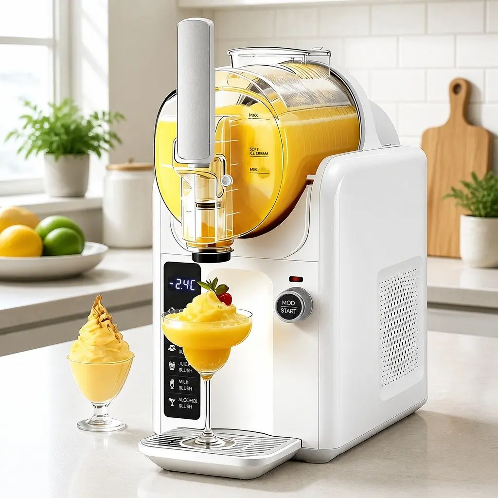 5in1 Slushie Machine Ice Cream Maker 2L White Frozen Dessert Maker