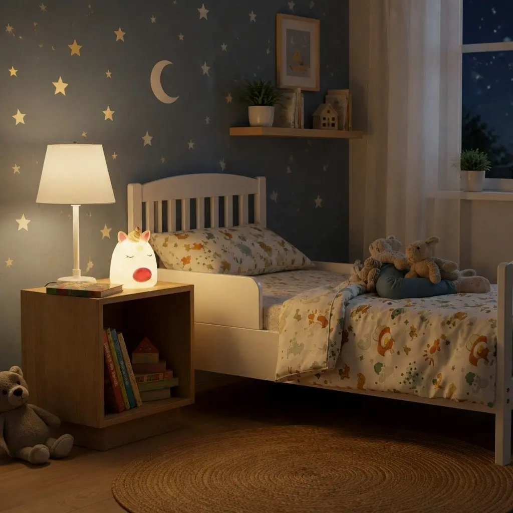 Unicorn Table Lamp Kids Bedroom Night Light Soft Warm LED Cosy Decorative