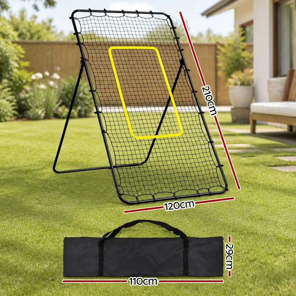 7ft Adjustable Rebounder Net Multi-Sport Training Football Baseball Volleyball Black