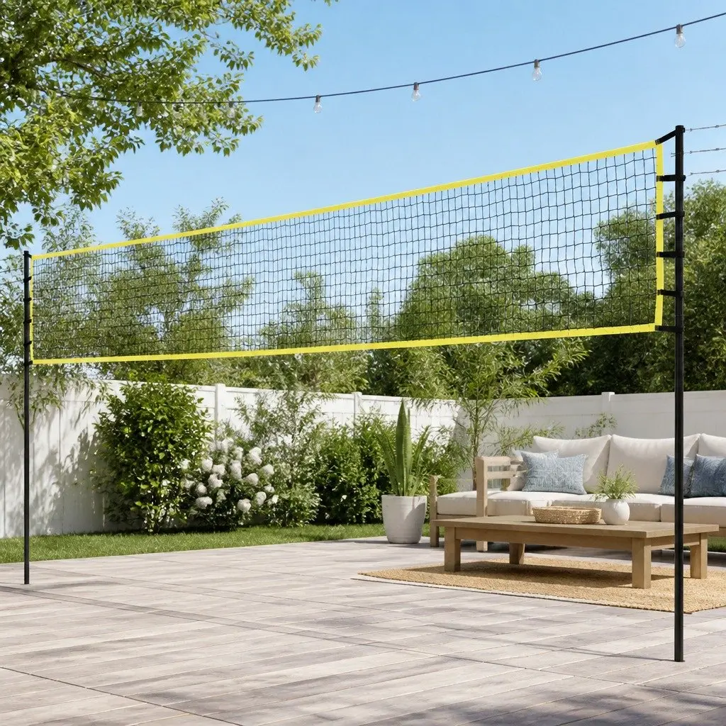 Portable Volleyball Tennis Badminton Net Set Height Adjustable 9M with Ball
