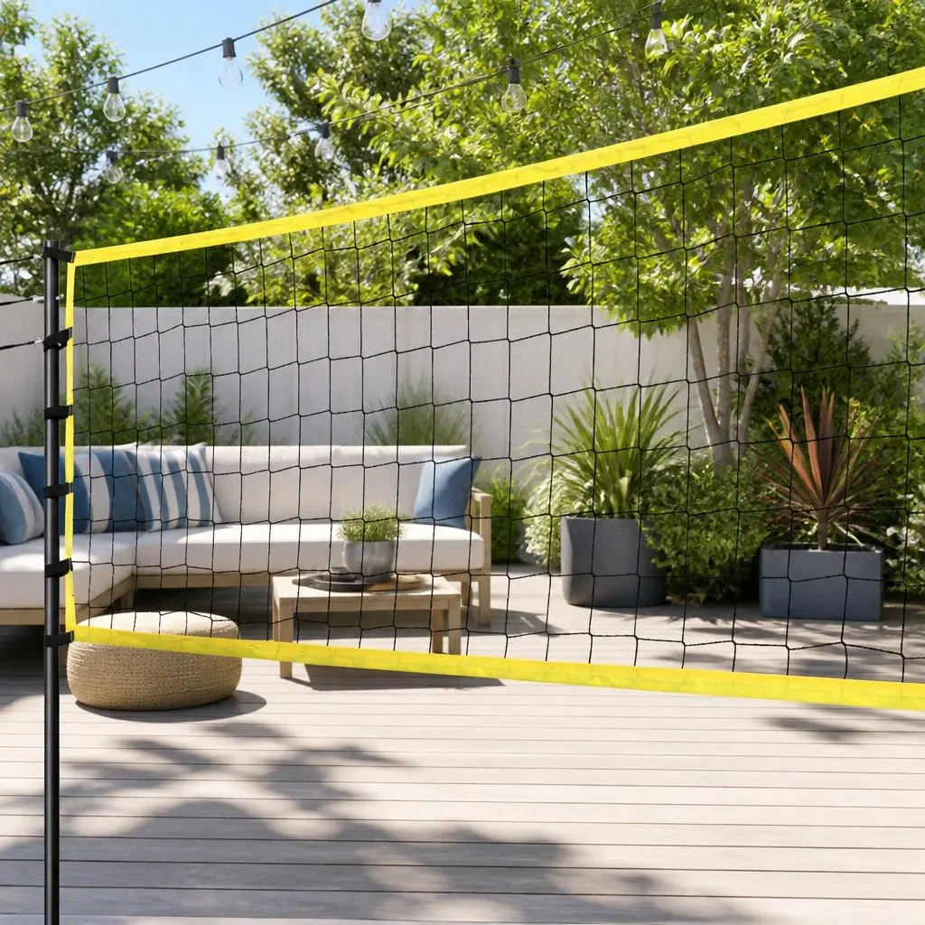 Portable Volleyball Tennis Badminton Net Set Height Adjustable 9M with Ball