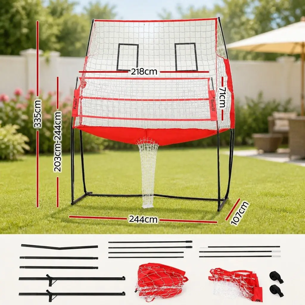 Volleyball Net Training Equipment Adjustable Height Portable Red 244 x 107 x 335 cm