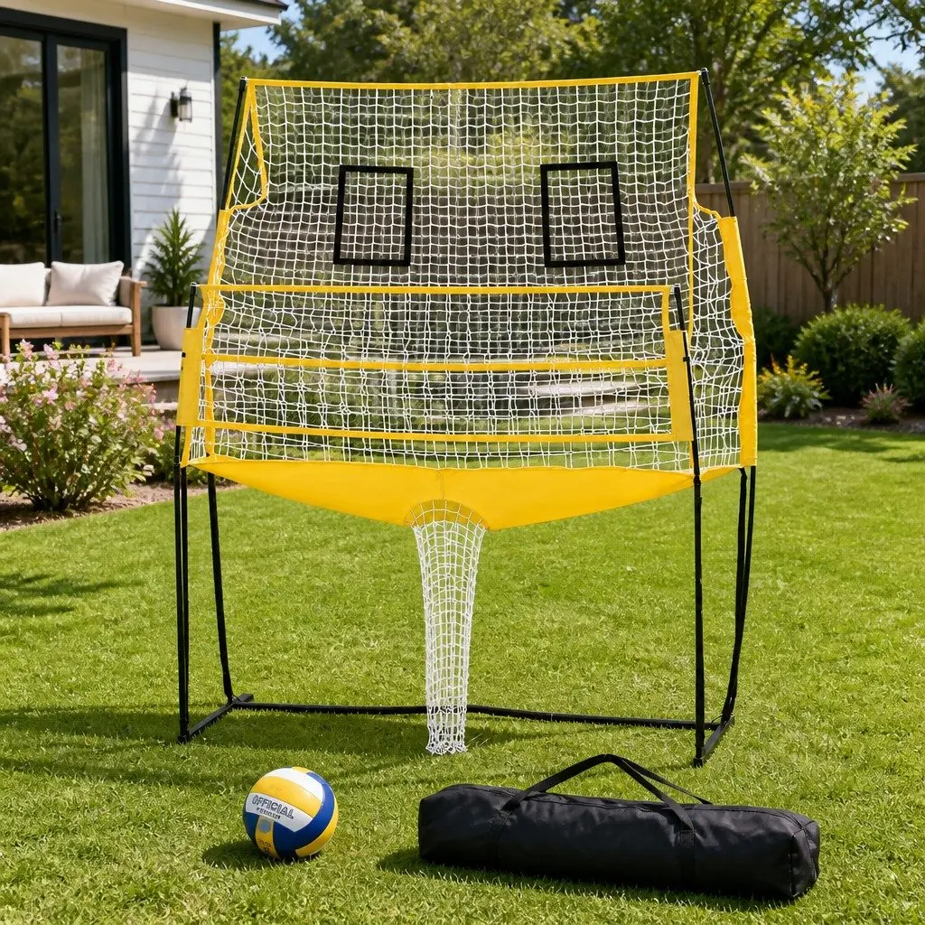 Volleyball Net Portable Adjustable Height 8ft Green Free-standing for Beach Backyard Training
