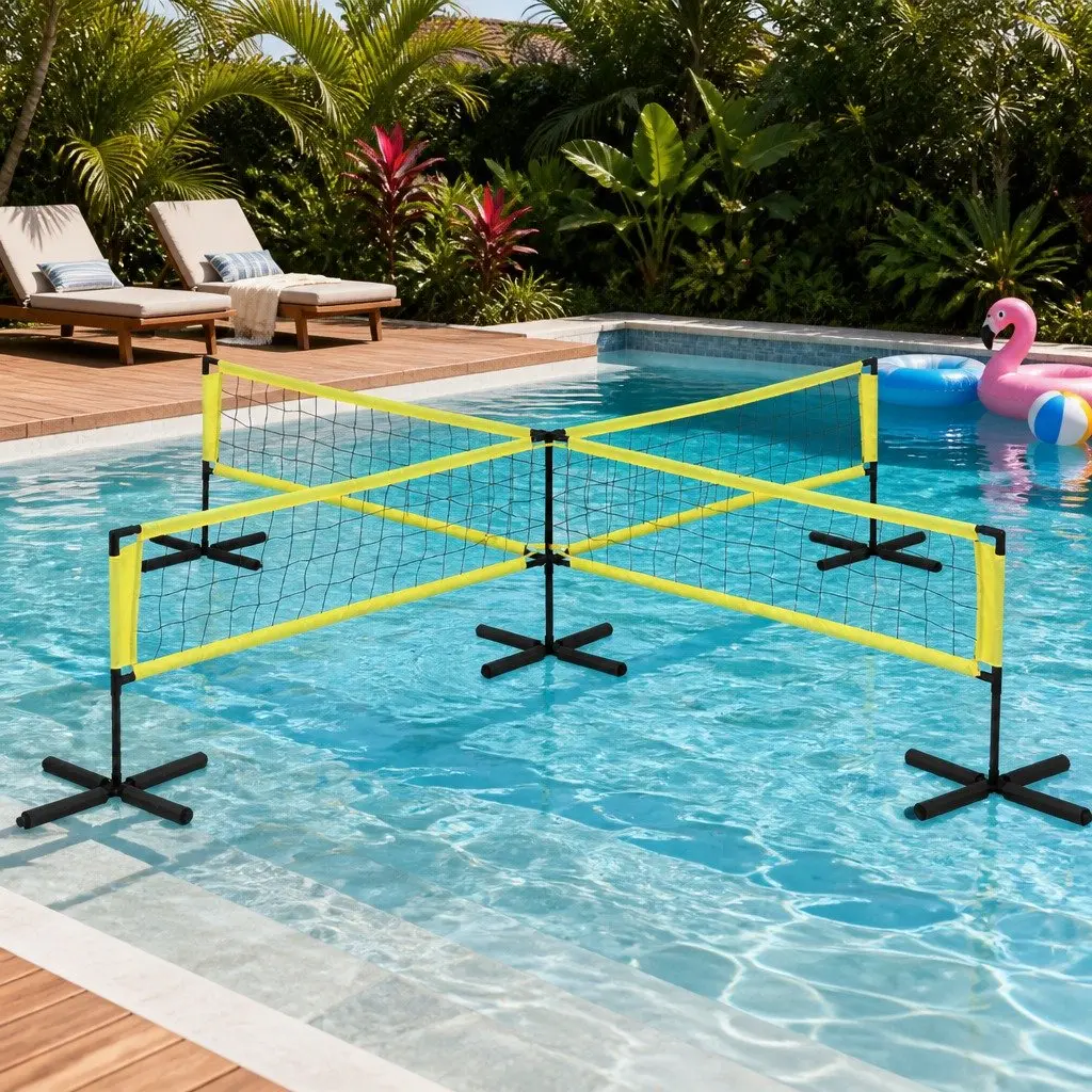 Water Volleyball Pool Net Set Floating Anchor Bags Game Equipment Portable