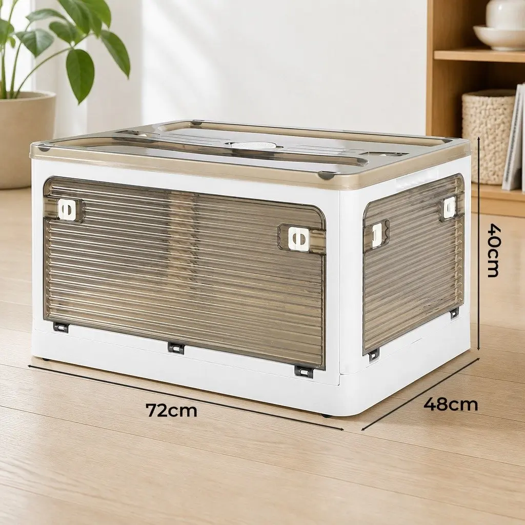 Stackable Storage Box with Lid Large Capacity Container 28L 55L 124L White Orange Green