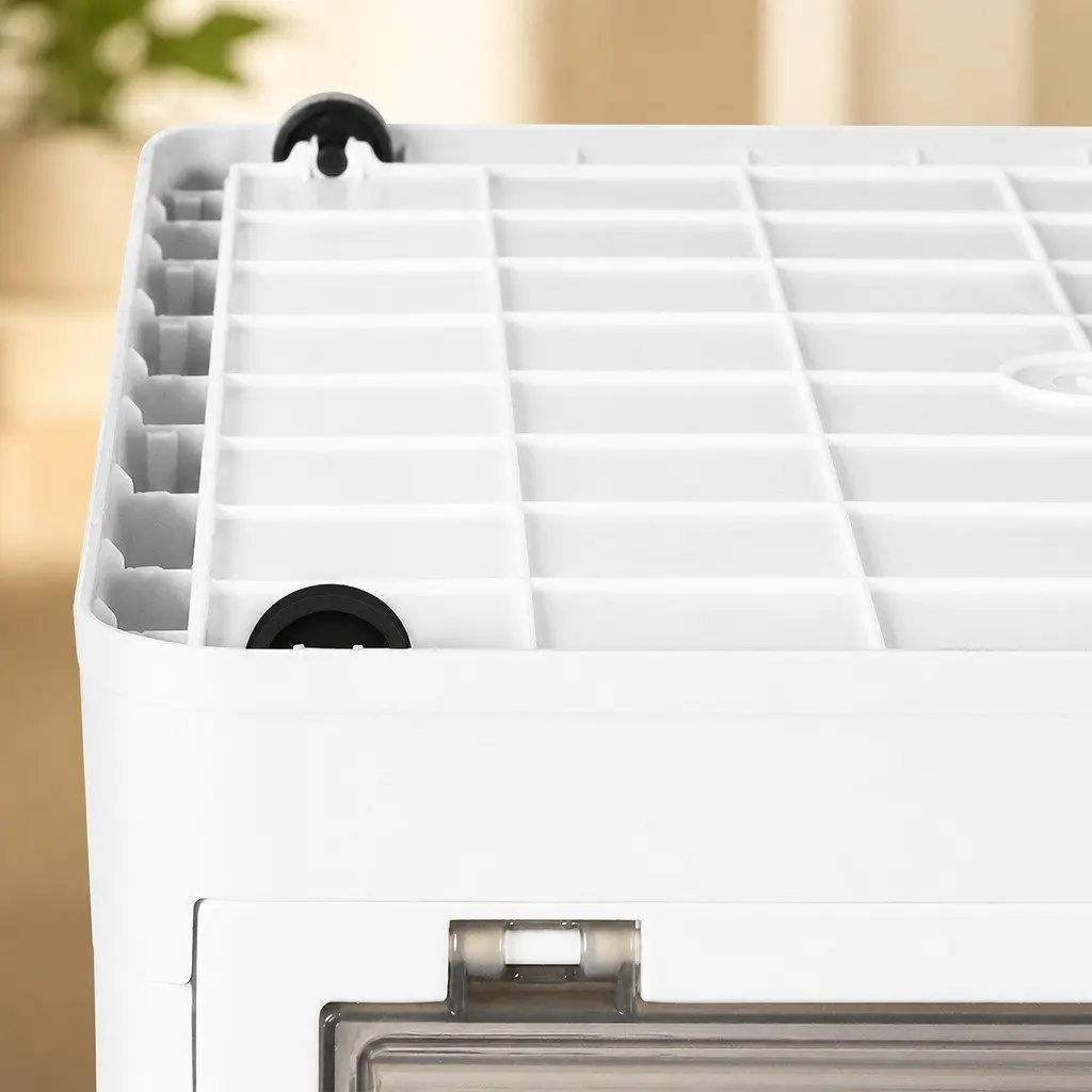 Stackable Storage Box with Lid Large Capacity Container 28L 55L 124L White Orange Green