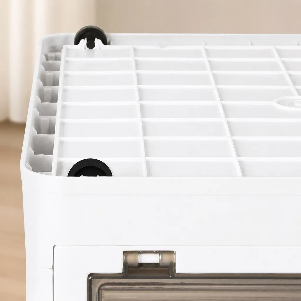 Stackable Storage Box with Lid Organizing Household Items 28L 55L 124L White Orange Green