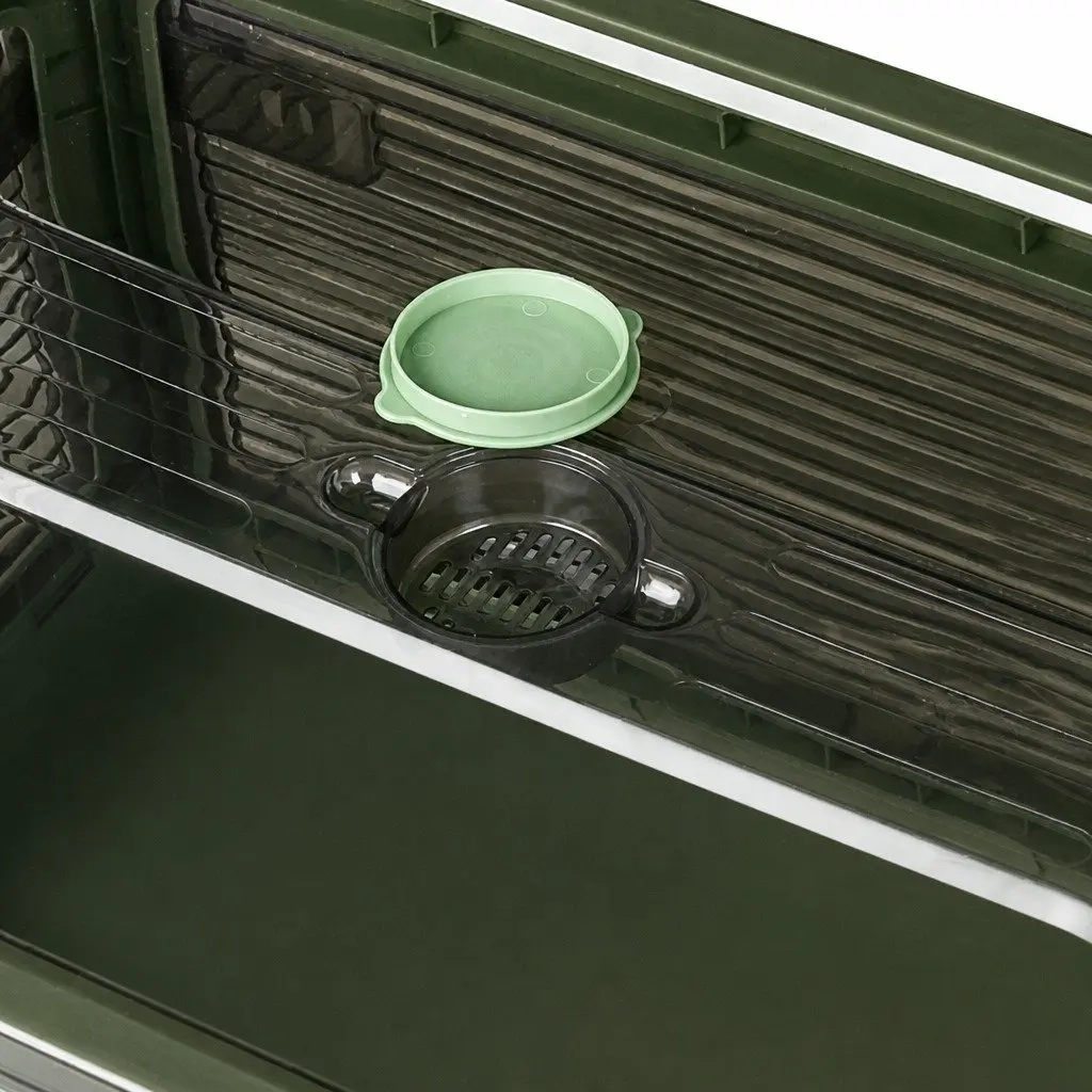 Stackable Storage Box Plastic Container with Lid Large Capacity Home Organizer Green