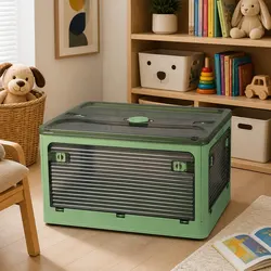 55L Stackable Storage Box Container Medium with Latch Lock Green