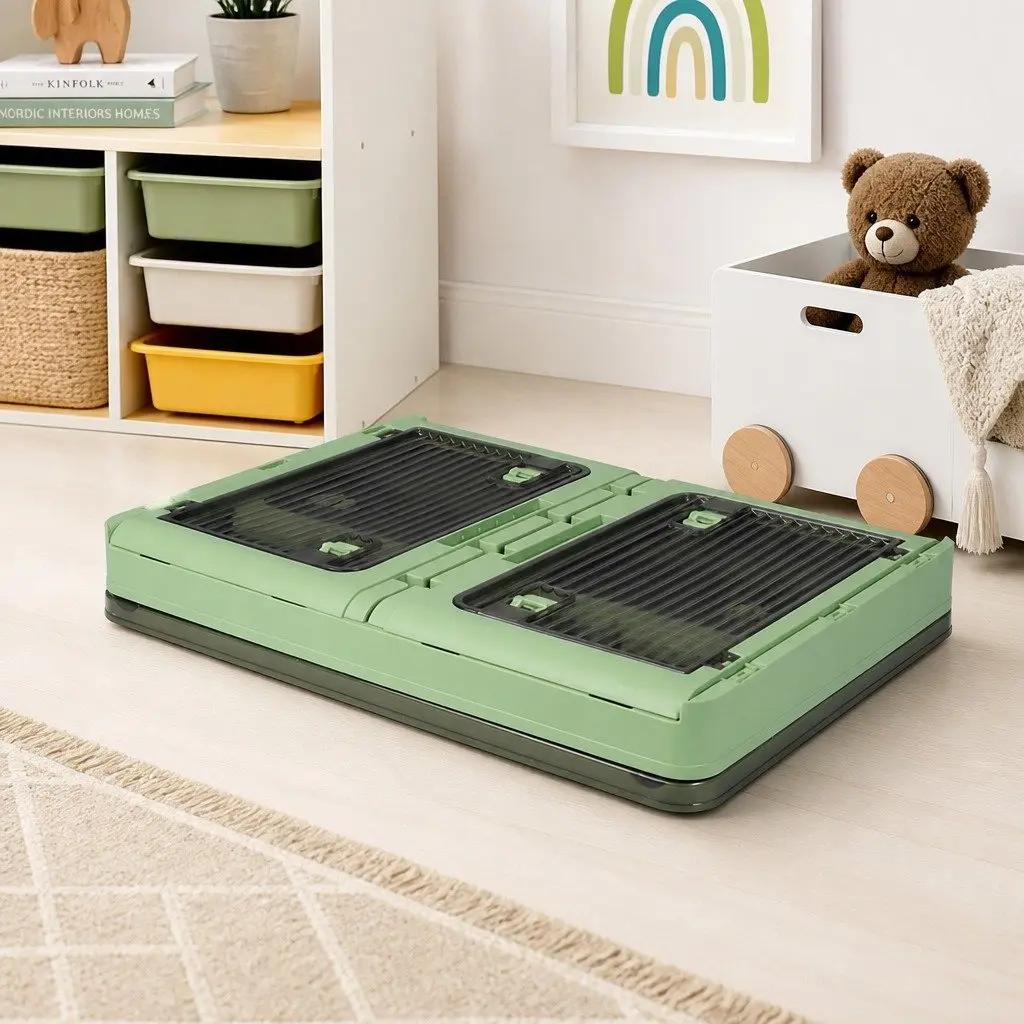 Stackable Storage Box Container 55L for Organizing Household Items Green