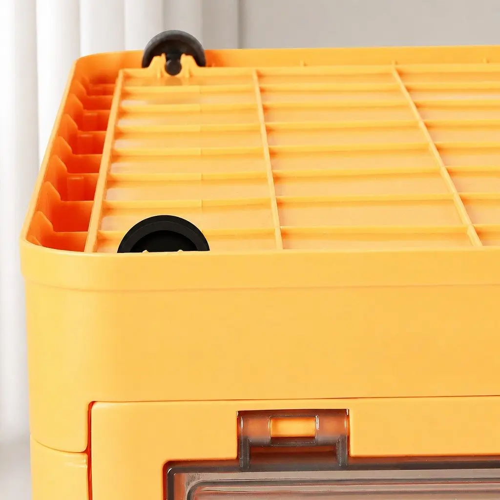 Stackable Storage Organiser Box Container with Lid Plastic Foldable Large Medium White Orange Green