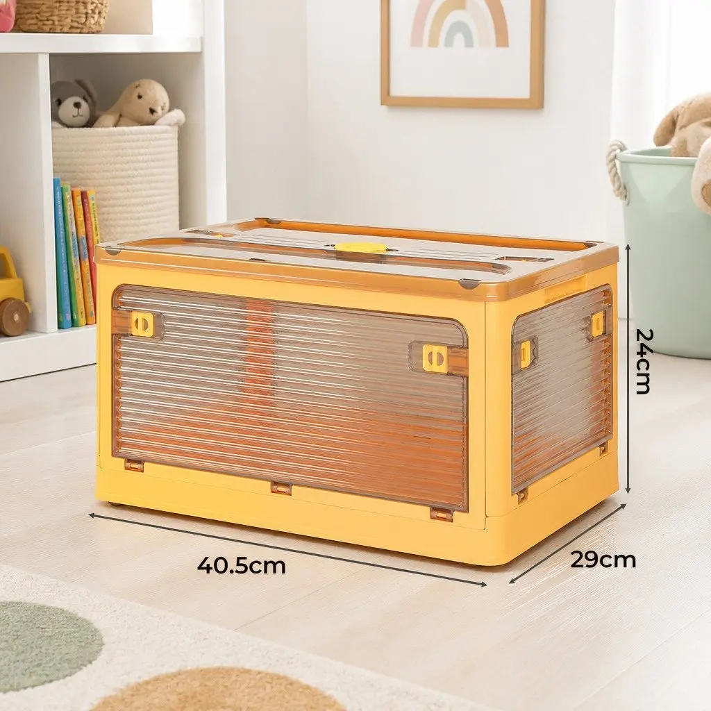 Stackable Storage Container Orange Small Foldable Plastic Box Organiser