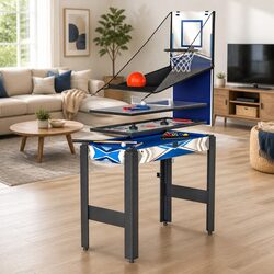 5-In-1 Game Table Pool Tennis Air Hockey Basketball Archery Entertainment Family