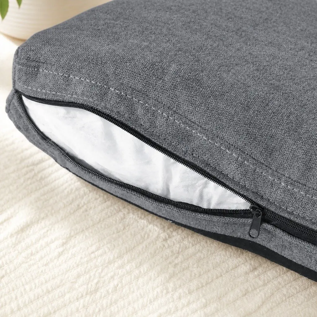 L-Shaped Sectional Sofa Lounge Chaise Set Dark Grey