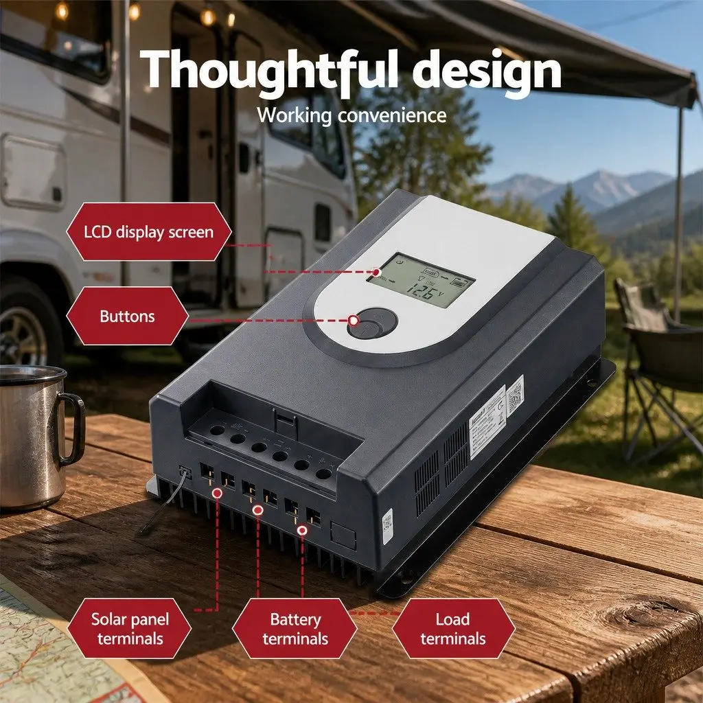 MPPT Solar Charge Controller 50A Bluetooth 12V 24V Grey