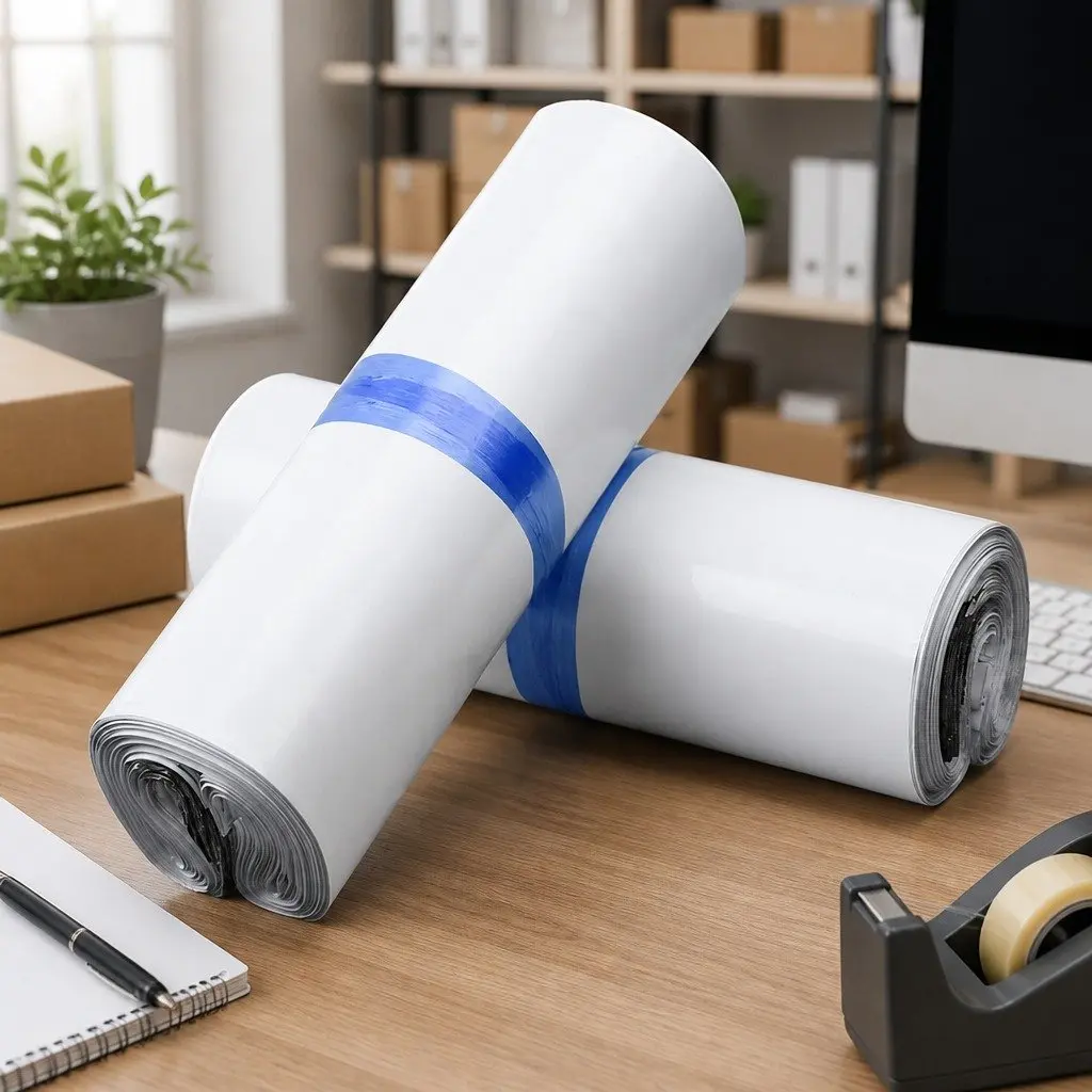 Poly Post Mailer Self Sealing Bags Puncture Tear Resistant 60x65cm White Black