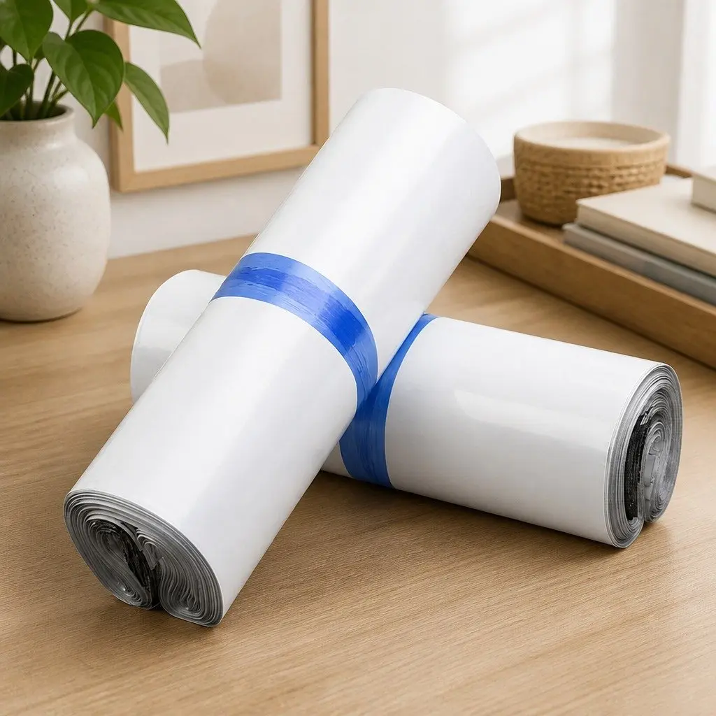 Poly Post Mailer Bags Self Sealing 60x65cm White and Black Puncture Tear Resistant