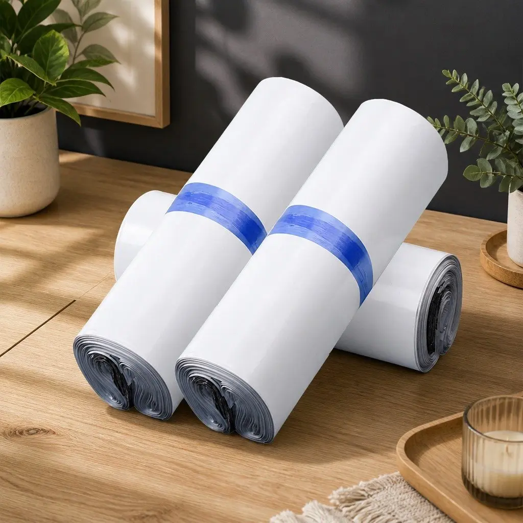 Poly Post Mailer Bags Self Sealing 60x65cm White and Black Puncture Tear Resistant
