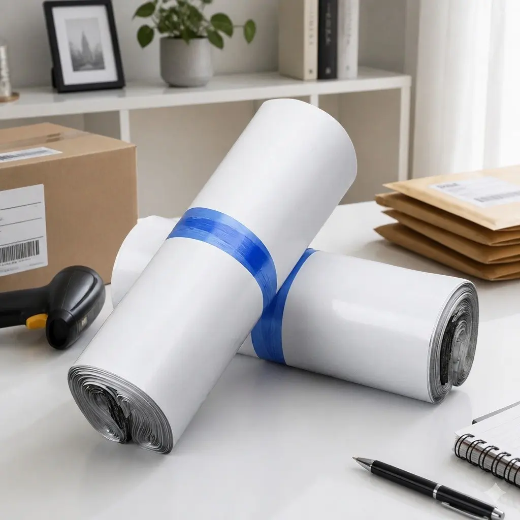 Poly Post Mailer Plastic Satchel Bags Self Sealing 60x65cm White Black